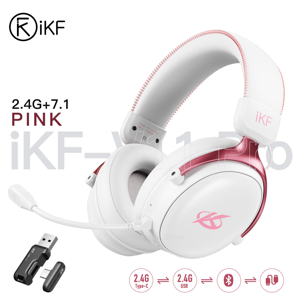 iKF V11 Pro Wireless 2.4G Bluetooth Headphones Gaming Wired Headset 125H Playtime 3.5mm for iOS/Android PC