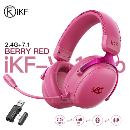 iKF V11 Pro Wireless 2.4G Bluetooth Headphones Gaming Wired Headset 125H Playtime 3.5mm for iOS/Android PC