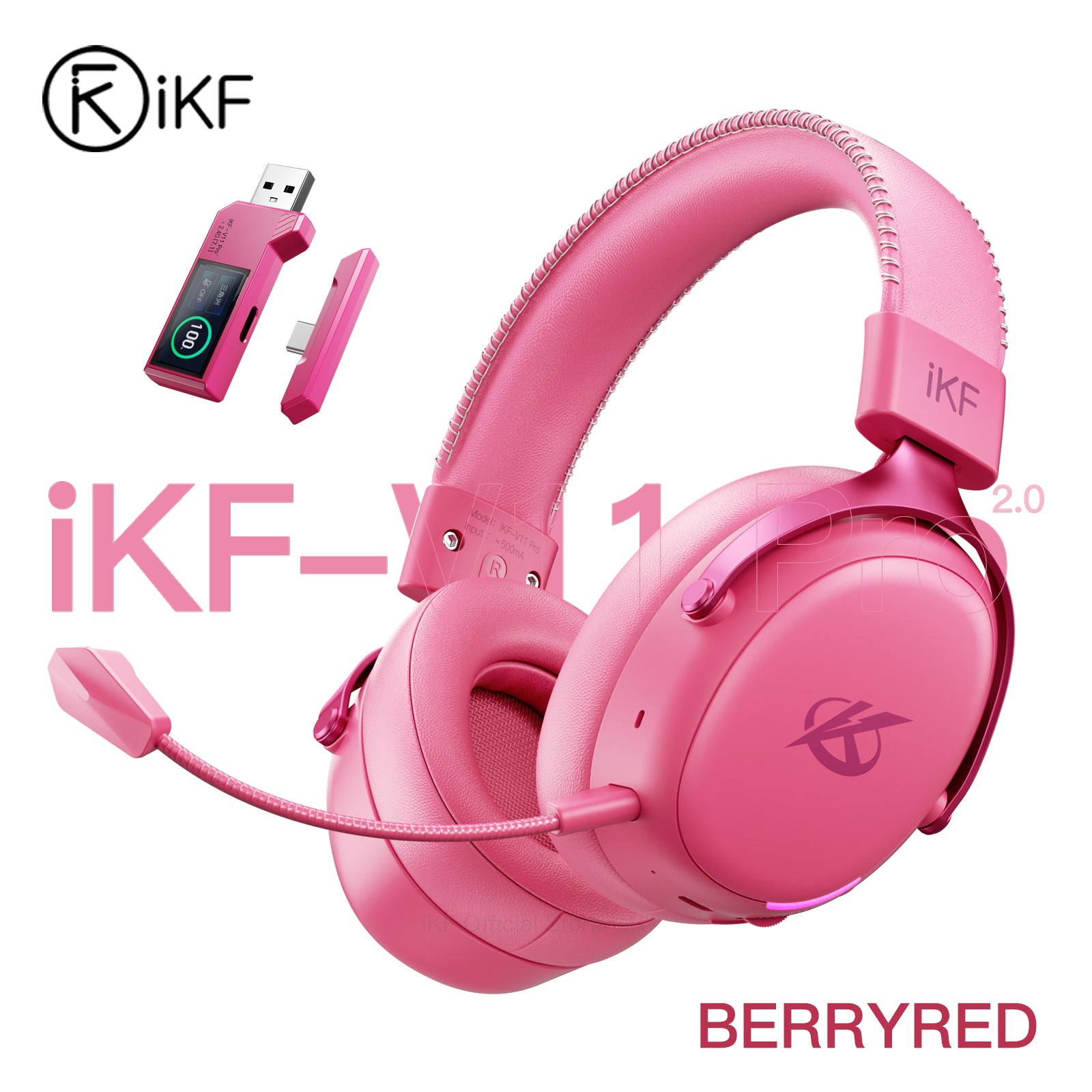 iKF V11 Pro 2.0 Wireless 2.4G Bluetooth Headphones Gaming Wired Headset Esports