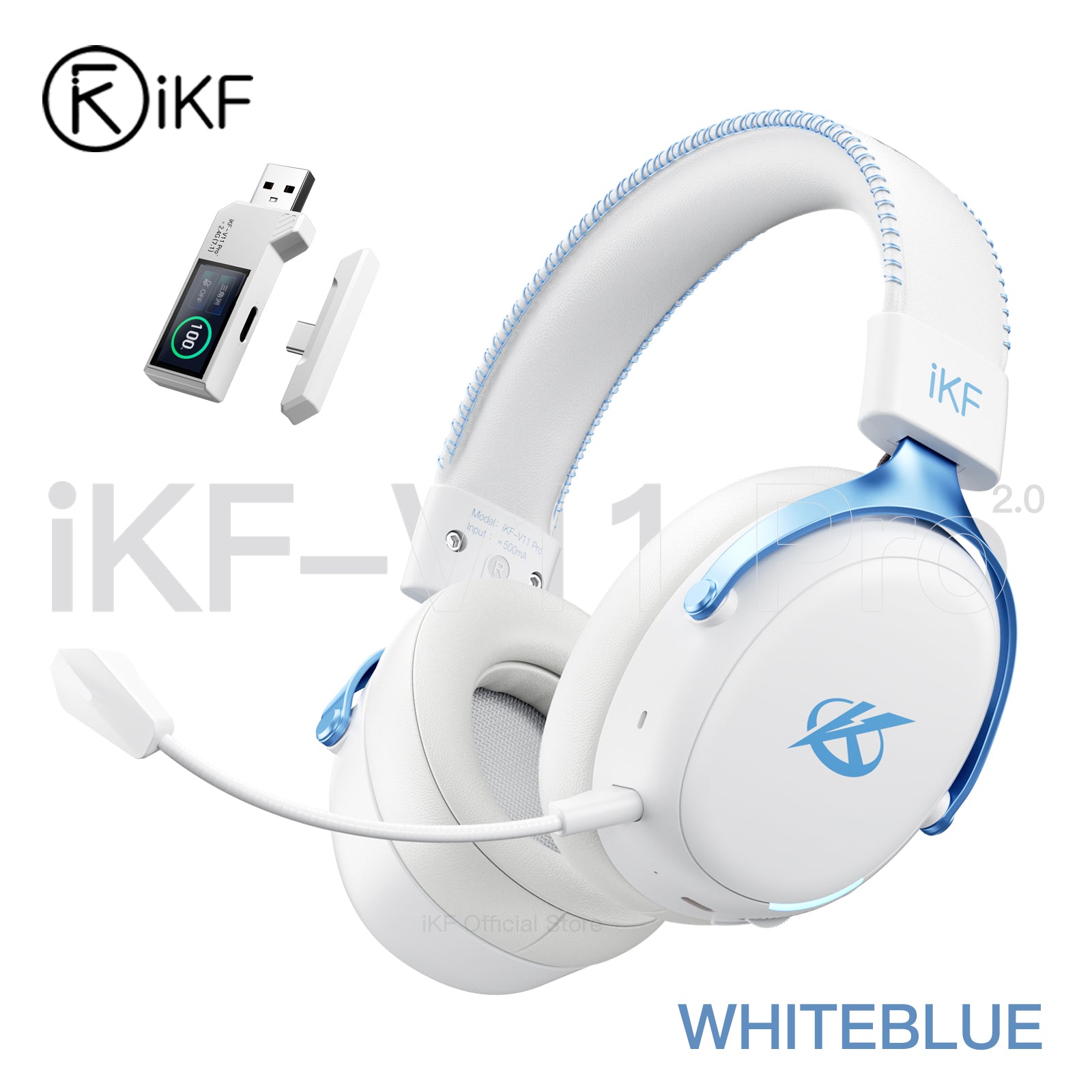 iKF V11 Pro 2.0 Wireless 2.4G Bluetooth Headphones Gaming Wired Headset Esports