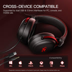 iKF V11S Wired Headphones Gaming Headset 7.1 Surround Sound 3.5mm USB-C Port
