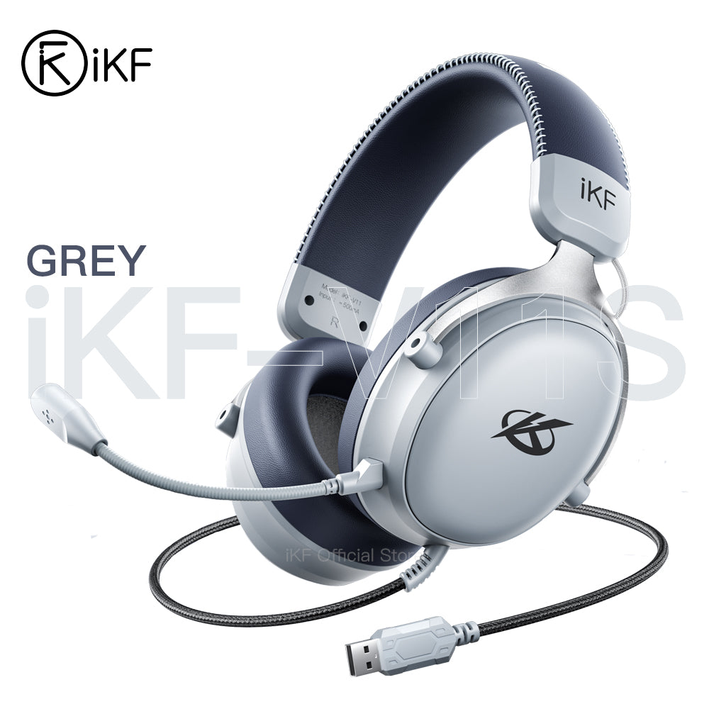 iKF V11S Wired Headphones Gaming Headset 7.1 Surround Sound Effect 3.5mm USB Port for PC Phone