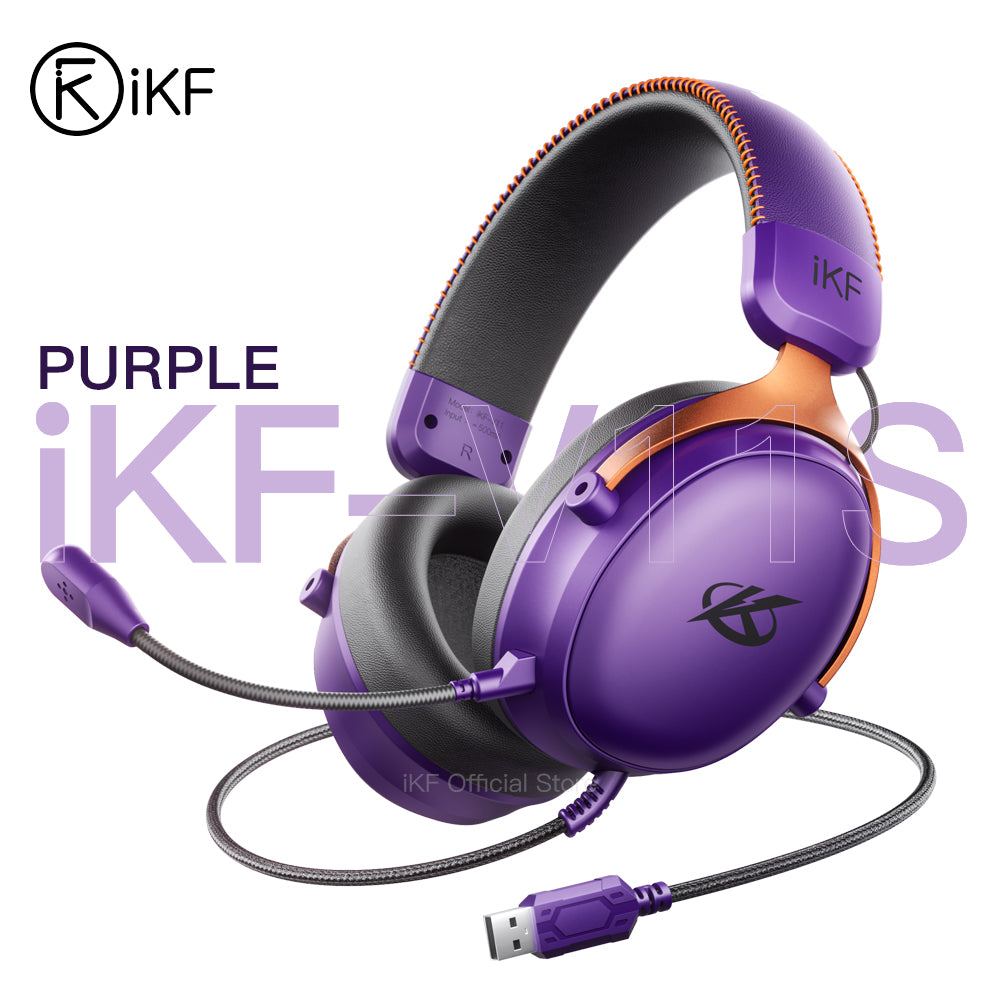 iKF V11S Wired Headphones Gaming Headset 7.1 Surround Sound Effect 3.5mm USB Port for PC Phone