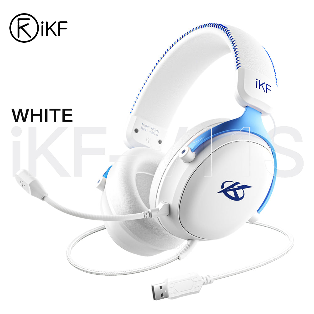 iKF V11S Wired Headphones Gaming Headset 7.1 Surround Sound Effect 3.5mm USB Port for PC Phone