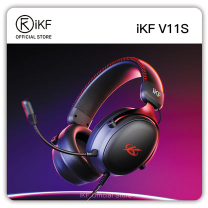 iKF V11S Wired Headphones Gaming Headset 7.1 Surround Sound Effect 3.5mm USB Port for PC Phone