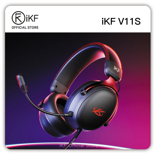 iKF V11S Wired Headphones Gaming Headset 7.1 Surround Sound Effect 3.5mm USB Port for PC Phone