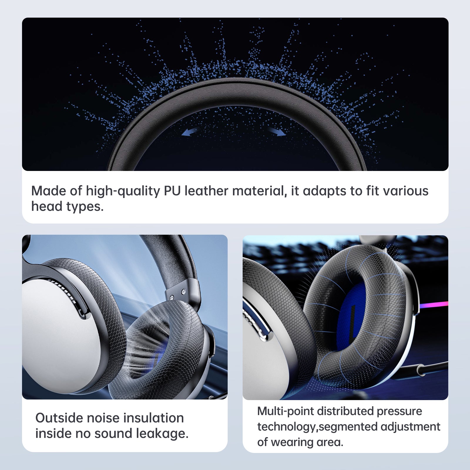 iKF V12 Gaming Headset Wired Over-Ear Headphones for 7.1 Surround Sound Compatible with Win/ PC