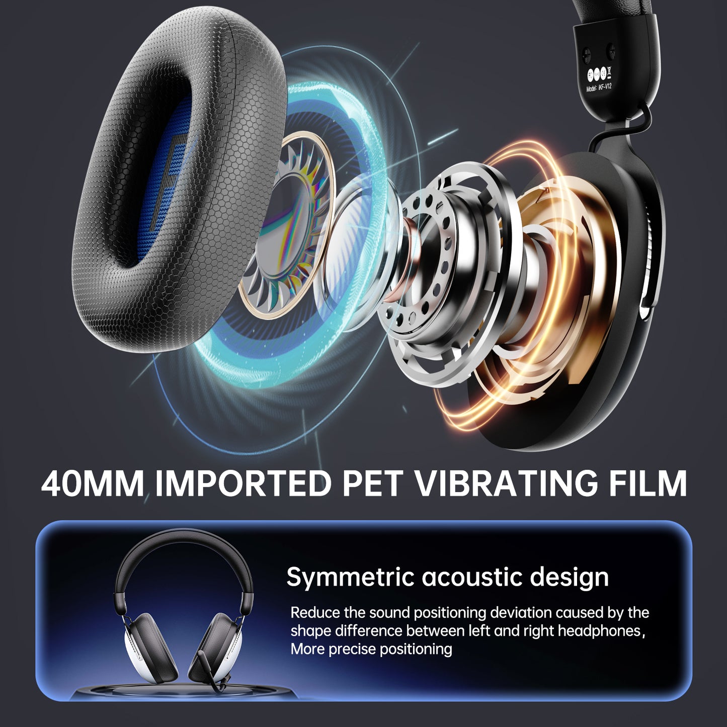 iKF V12 Gaming Headset Wired Over-Ear Headphones for 7.1 Surround Sound Compatible with Win/ PC