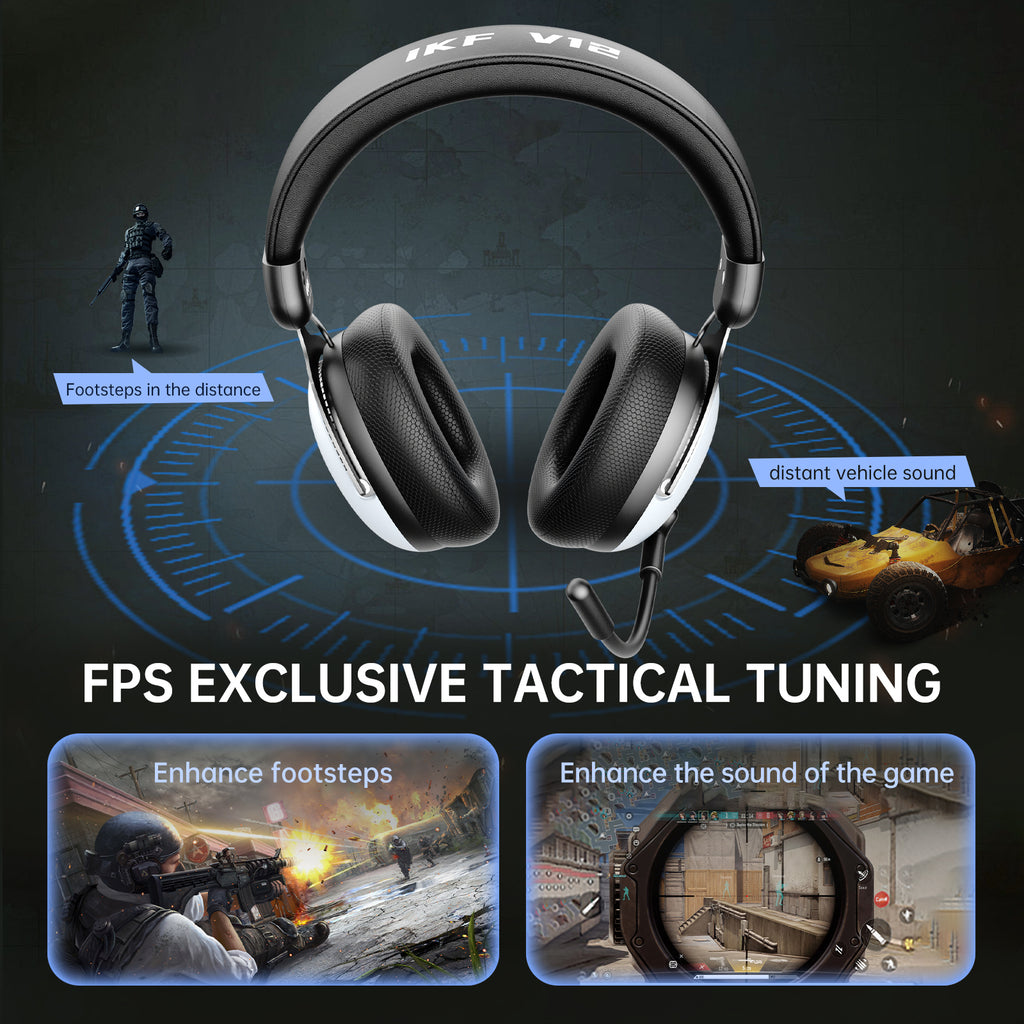 iKF V12 Gaming Headset Wired Over-Ear Headphones for 7.1 Surround Sound Compatible with Win/ PC
