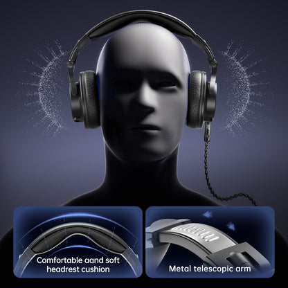 iKF VP5 HiFi Monitor Headphone Game Esports Wired Headset 3.5MM With Microphone Cable