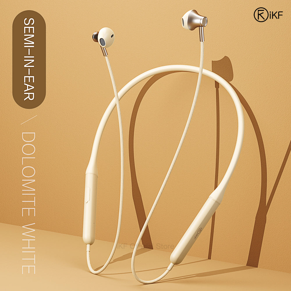 iKF W1 Wireless Earbuds Sports Neckband Bluetooth Headphones with Secure Fit, Waterproof, Low Latency Audio, ENC Mic for Clear Calls, Ideal for Running & Gym