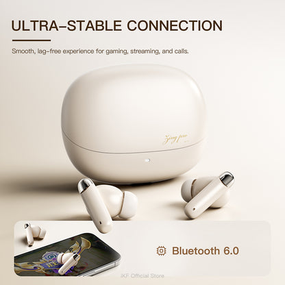iKF Zing Pro Wireless Earbuds Advanced -55dB Hybrid Active Noise Cancelling, HiFi Sound LDAC Lossless Audio for iOS/Andriod