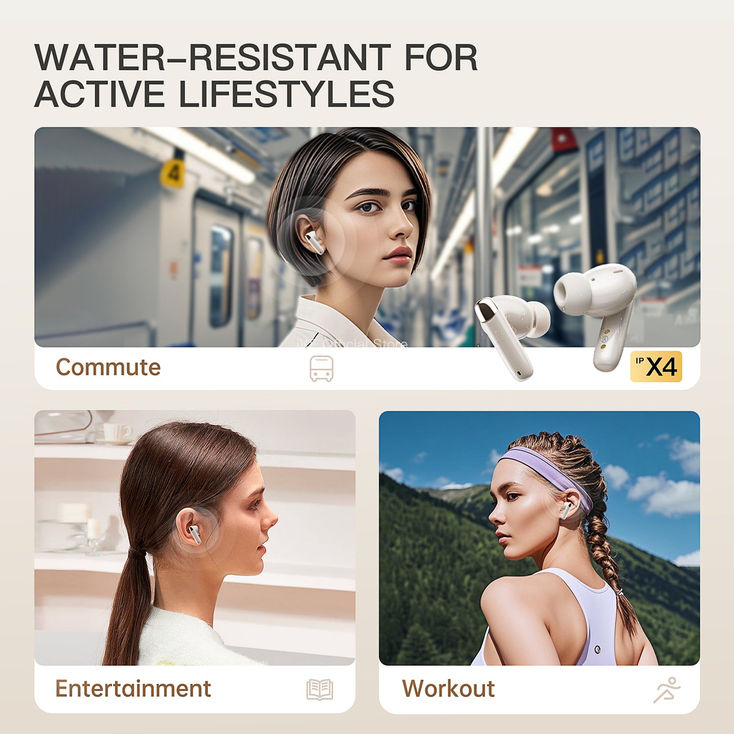 iKF Zing Pro Wireless Earbuds Advanced -55dB Hybrid Active Noise Cancelling, HiFi Sound LDAC Lossless Audio for iOS/Andriod