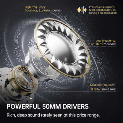 iKF G11 Wired Headphones Gaming Headset 7.1 Surround Sound Effect 3.5mm USB with Microphone for iOS/Android PC