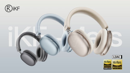 iKF Mars Wireless Bluetooth Headphones 40mm+20mm Drivers, Active Noise Cancelling 3.5mm Wired Headset