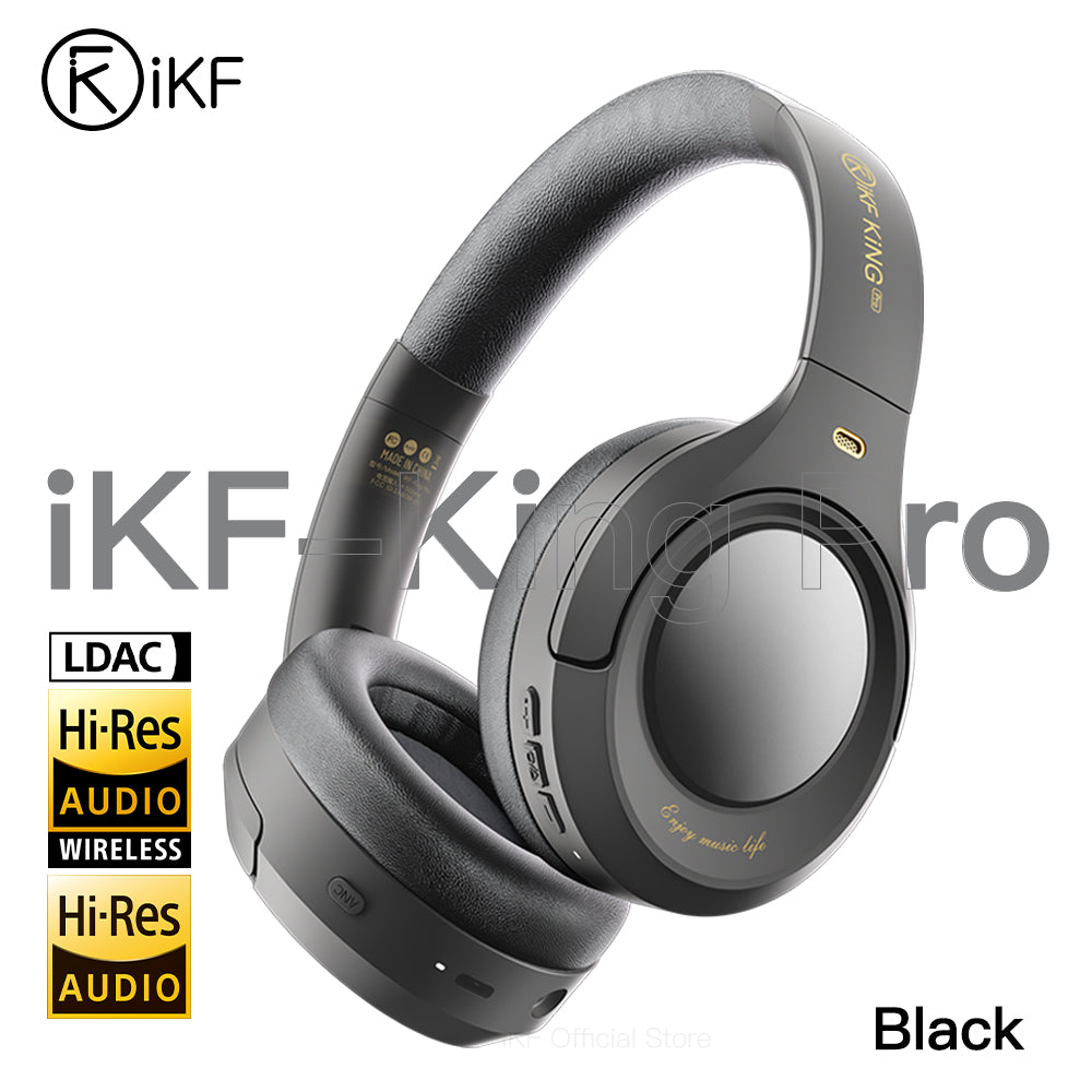 iKF King Pro 3.0 Active Noise Cancelling Bluetooth Wireless Headphones Hi-Res Audio Normal Battery Life Mode 170H 38ms Low Latency Mode