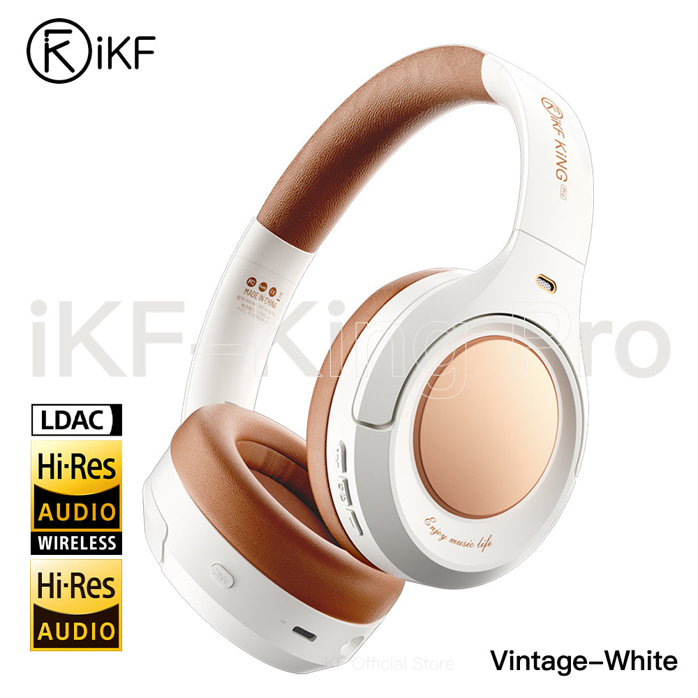 iKF King Pro 3.0 Active Noise Cancelling Bluetooth Wireless Headphones Hi-Res Audio Normal Battery Life Mode 170H 38ms Low Latency Mode
