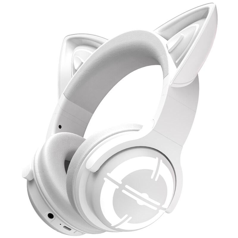 iKF Show Cat Headset Wireless Bluetooth Game Cute Girl Gaming Non-Sense Delay Custom Light Anime With Microphone Ultra-Long Battery Life Support Wired Connection iOS Android Game