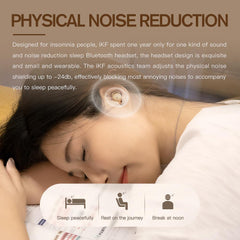 iKF Sun Invisible Sleep Earbuds Wireless Earphones Smallest Lightest Tiny Noise Cancelling Ear Buds for Sleeping Quiet-Comfort Mini Sleepbuds Bluetooth 5.3 Hidden Headphones for Side Sleepers/Work