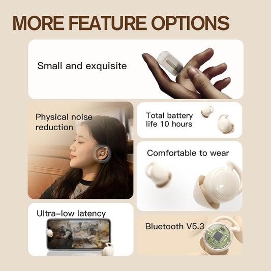 iKF Sun Invisible Sleep Earbuds Wireless Earphones Smallest Lightest Tiny Noise Cancelling Ear Buds for Sleeping Quiet-Comfort Mini Sleepbuds Bluetooth 5.3 Hidden Headphones for Side Sleepers/Work