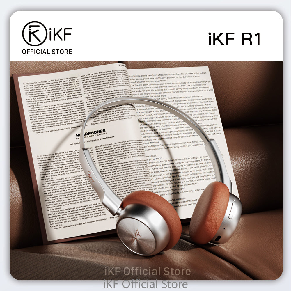 iKF R1 Wireless Retro Headphones On Ear Headset Bluetooth Stereo Sound 60 Hours Built-in Microphone OOTD Supports dual-device Connectivity