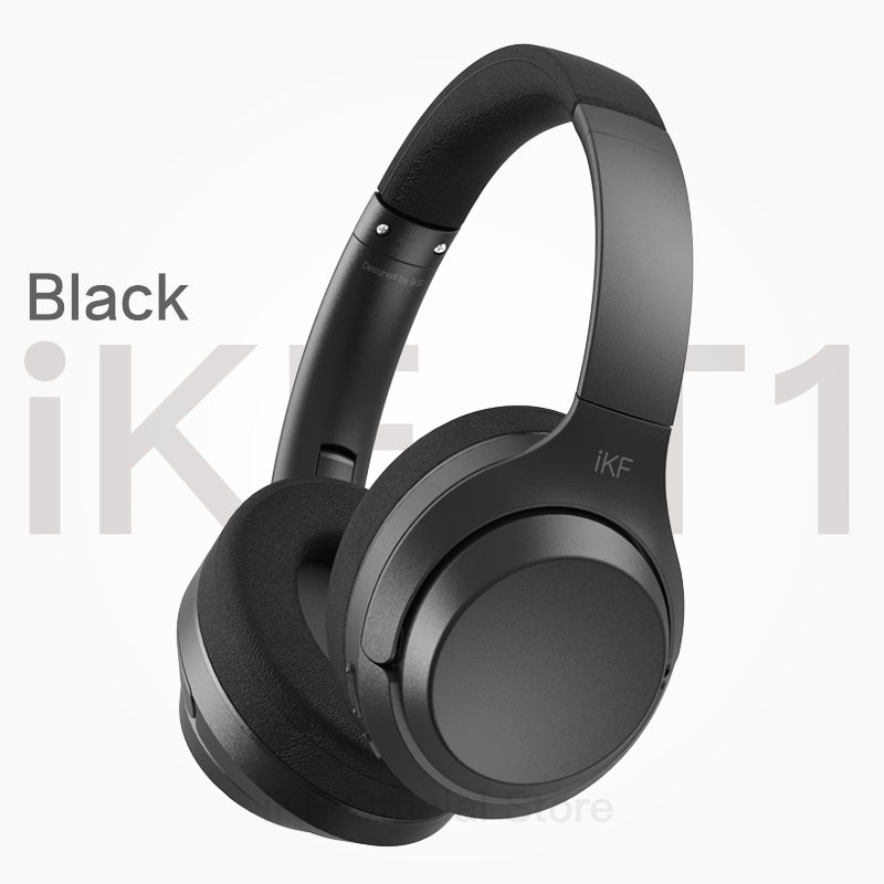 iKF T1-Wireless Bluetooth Headphones Call Noise Cancelling Over Ear Headset Bass Stereo Sound with Game Mode 50 hours Using Time Built-in Microphone Compatible iOS/ Android