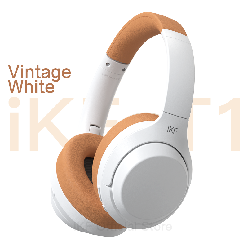 iKF T1-Wireless Bluetooth Headphones Call Noise Cancelling Over Ear Headset Bass Stereo Sound with Game Mode 50 hours Using Time Built-in Microphone Compatible iOS/ Android