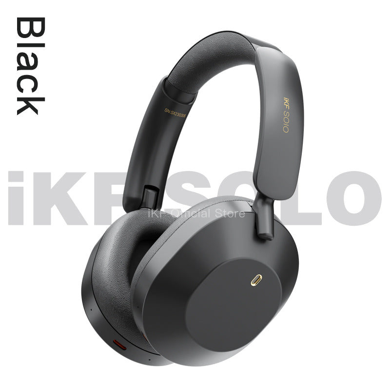 iKF Solo Wireless Bluetooth Headphone Active Noise Cancelling Over-ear  Wired Headset,HiFi Stereo Deep Bass with Microphone, Foldable Lightweight 