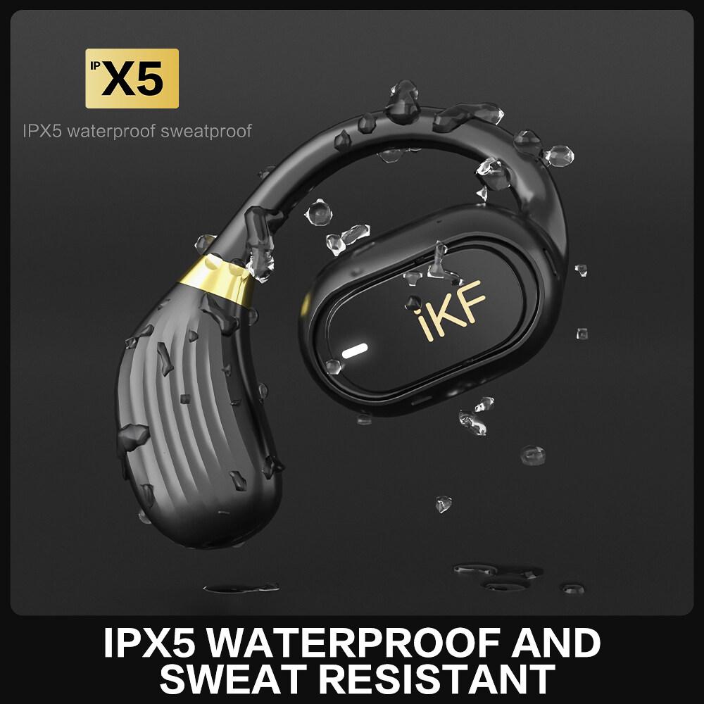 iKF-Zeus Bone Conduction Earphone Open-Ear Design Wireless Call Noise Reduction Bluetooth 5.3 Earphone Directional Audio ENC IPX5 Waterproof,HiFi Sound for iOS/Android Gym Workout Running