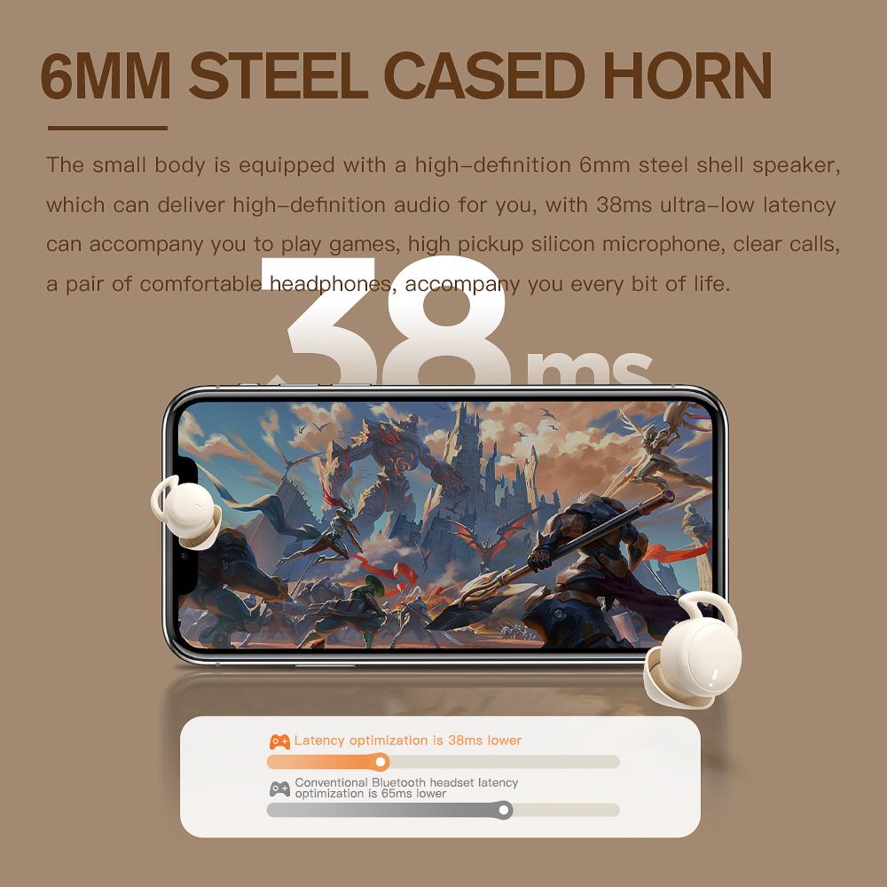 Auriculares inalámbricos iKF Sun Invisible Sleep Earbuds: los más pequeños y ligeros, con cancelación de ruido para dormir, silenciosos y cómodos, con Bluetooth 5.3, para quienes duermen de lado o trabajan.